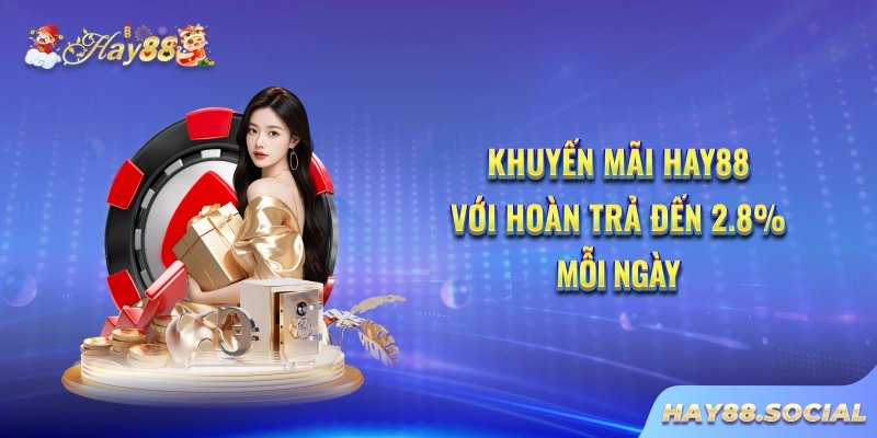 Khuyến mãi Hay88 với hoàn trả đến 2.8% mỗi ngày
